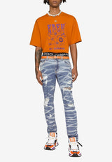 Dolce & Gabbana Ribbed Slim-Fit Jeans Blue GY07CD G8FQ0 S9001