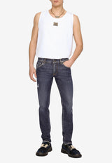 Dolce & Gabbana Skinny Jeans with Abrasions Blue GY07LD G8FR9 S9001