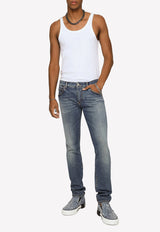 Dolce & Gabbana Slim Jeans with Whiskering GY07LD G8HB3 S9001 Blue