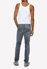 Dolce & Gabbana Slim Jeans with Whiskering GY07LD G8HB3 S9001 Blue