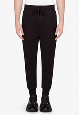 Dolce & Gabbana Logo Plate Cotton Track Pants Black GYWDAT FU7DU N0000