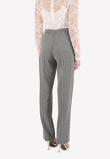 Checkered High-Waist Pants