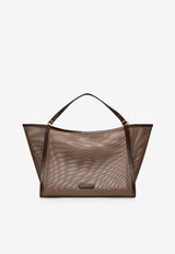 Tom Ford Large Tote Bag in Mesh and Leather H0533-TNE005G 3BB08 White