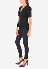 بلوزة بحاشية منفوشة