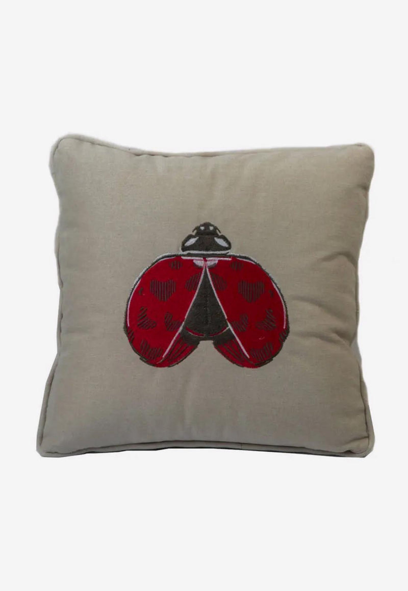 Stitch Jo Lady Bug Cushion Off-white