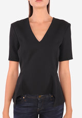 بلوزة بحاشية منفوشة