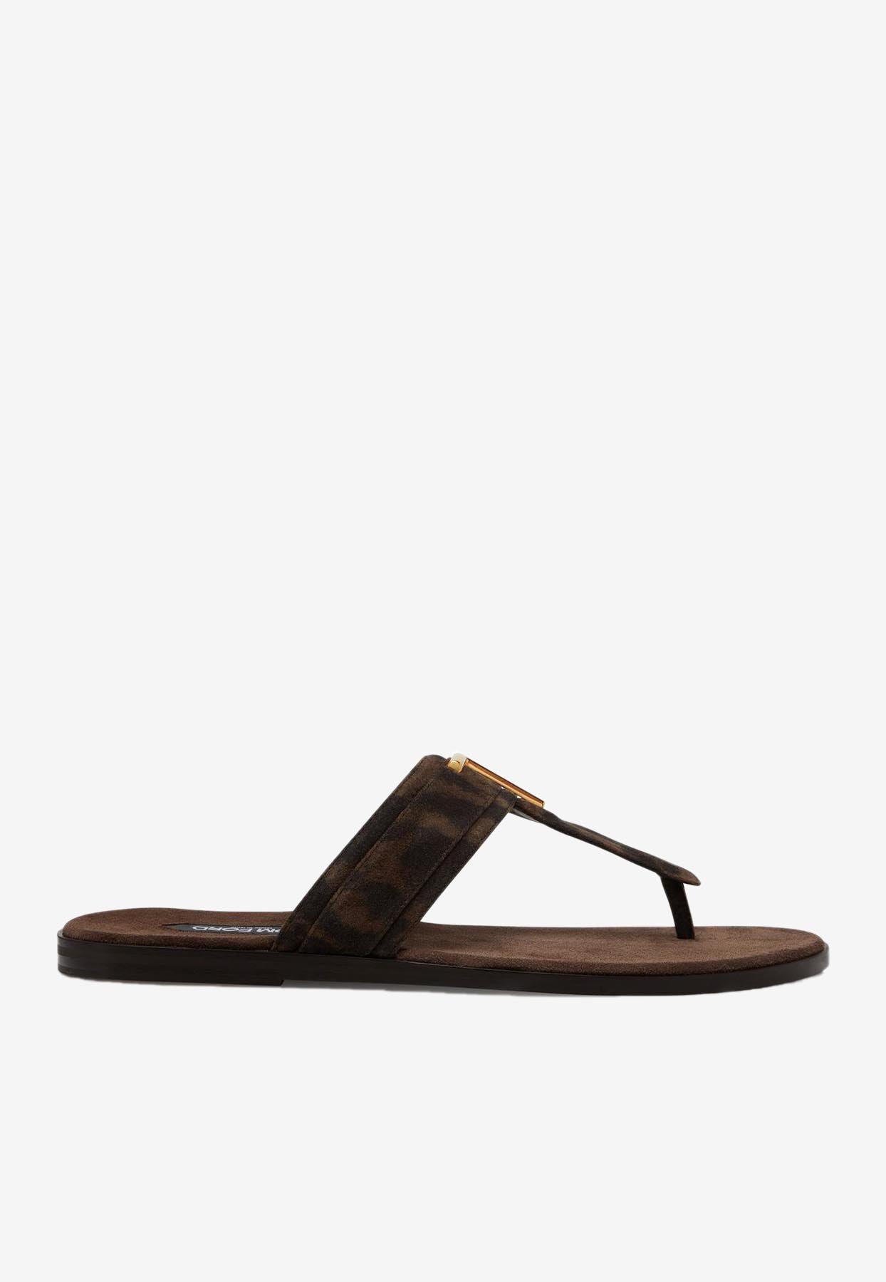 Brighton TF Logo Suede Sandals – THAHAB KW