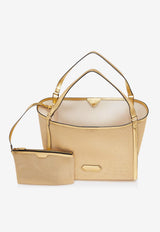 Tom Ford Medium Mesh and Leather Tote Bag L1655-TNE007G 1Y004 Gold