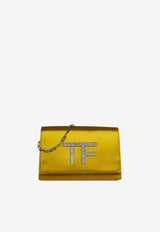 Tom Ford Disco Satin Clutch with Crystal TF Mustard L1656-TSA001S 1Y001