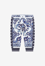 Dolce & Gabbana Kids Baby Girls Majolica Print Track Pants Blue L2JP9B G7EX5 HH3TN