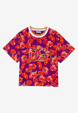 Dolce & Gabbana Kids Baby Girls Poppy Print T-shirt Violet L2JTAZ HS7HG HP3IW