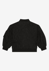 Dolce & Gabbana Kids Boys Zip-Up Bomber Jacket Black L42B50 HJMFD N0000