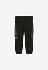 Dolce & Gabbana Kids Boys Camouflage Cargo Pants Black L43P82 G7B1X N0000