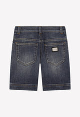Dolce & Gabbana Kids Boys Washed Denim Shorts Blue L43Q03 LDA52 S9000