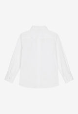 Dolce & Gabbana Kids Boys Logo-Patch Shirt White L43S75 FUEAJ W0800