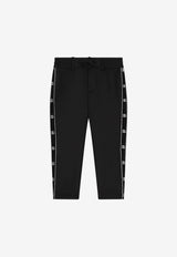 Dolce & Gabbana Kids Boys Stretch Pants in Wool Black L44P12 FUBFA N0000