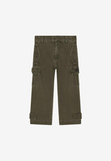 Dolce & Gabbana Kids Boys Washed-Out Cargo Pants Khaki L44P15 G7I2S S9000