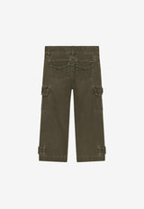 Dolce & Gabbana Kids Boys Washed-Out Cargo Pants Khaki L44P15 G7I2S S9000