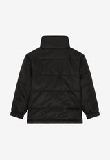 Dolce & Gabbana Kids Boys Quilted Zip-Up Jacket Black L4JB5D FUSXV N0000
