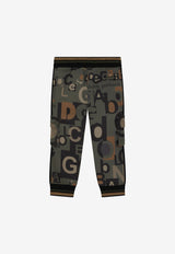 Dolce & Gabbana Kids Boys Logo Lettering Cargo Track Pants Olive L4JPEW HS7HJ HK3JK