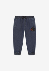 Dolce & Gabbana Kids Boys DG Patch Denim Track Pants Blue L4JPFC G7CB9 S9000