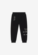 Dolce & Gabbana Kids Boys Logo Patch Track Pants Black L4JPFL G7D0B B0665