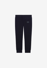 Dolce & Gabbana Kids Boys Logo Plate Track Pants L4JPT0 G7OLJ B3681 Navy
