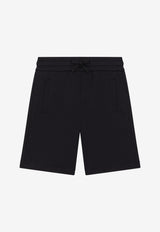 Dolce & Gabbana Kids Girls Logo-Patch Bermuda Shorts Black L4JQD4 G7I2P B3681