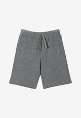Dolce & Gabbana Kids Boys Logo Plate Bermuda Shorts L4JQD4 G7VGL S8291 Grey