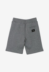 Dolce & Gabbana Kids Boys Logo Plate Bermuda Shorts L4JQD4 G7VGL S8291 Grey