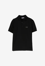 Dolce & Gabbana Kids Boys Logo Polo T-shirt L4JT8V G7I2Q N0000 Black