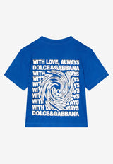 Dolce & Gabbana Kids Boys Slogan Print T-shirt Blue L4JTEG G7HDY B0315