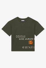 Dolce & Gabbana Kids Boys Printed Crewneck Short-Sleeved T-shirt Gray L4JTFX G7D3T N0269