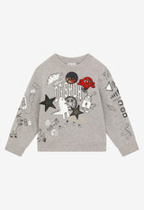 Dolce & Gabbana Kids Boys DG Sport Print Sweatshirt Grey L4JWDE G7B1G S8290