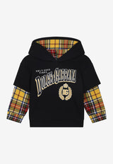 Dolce & Gabbana Kids Boys Tartan Hooded Sweatshirt Black L4JWDV G7E0Y B0665