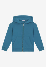 Dolce & Gabbana Kids Boys Logo Embossed Zip-Up Hoodie L4JWGP G7H6I B0025 Blue
