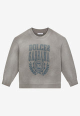 Dolce & Gabbana Kids Boys DG Laurent Print Sweatshirt Gray L4JWGV G7H3U S8291