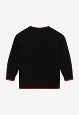 Dolce & Gabbana Kids Boys DG Logo Jacquard Knit Sweater Black L4KWB1 JBVM7 S9000
