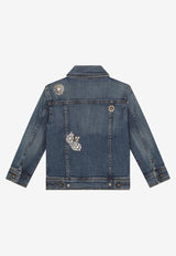 Dolce & Gabbana Kids Girls Embellished Denim Jacket Denim L51B81 LDB08 S9000