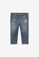 Dolce & Gabbana Kids Girls Embellished Stretch Jeans Denim L51F74 LDB08 S9000