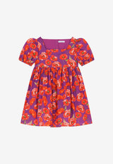 Dolce & Gabbana Kids Girls Poppy Print Poplin Dress Violet L52DZ5 HS5MK HP3IW