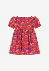 Dolce & Gabbana Kids Girls Poppy Print Poplin Dress Violet L52DZ5 HS5MK HP3IW