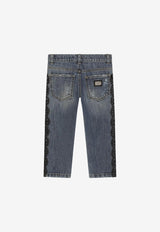 Dolce & Gabbana Kids Girls Lace Insert Jeans L52F61 LDB16 S9000 Blue