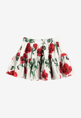 Dolce & Gabbana Kids Girls Poppy Print Flared Skirt Multicolor L54I49 HS5O1 HA3VN