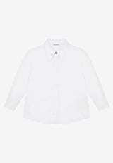 Dolce & Gabbana Kids Girls Logo Detail Poplin Shirt L55S49 FU5GK W0800 White