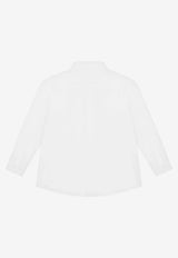 Dolce & Gabbana Kids Girls Logo Detail Poplin Shirt L55S49 FU5GK W0800 White