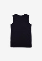Dolce & Gabbana Kids Girls Studded DG Logo Tank Top Black L5JN75 G7H8B N0000