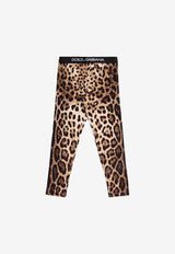 Dolce & Gabbana Kids Girls Leopard Print Leggings Brown L5JP3J FSGQX HY13M