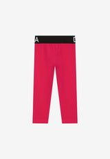Dolce & Gabbana Kids Girls Logo Waistband Leggings Fuchsia L5JP3J G7E3K F0877