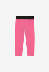 Dolce & Gabbana Kids Girls Logo Waistband Leggings Pink L5JP3J G7F9G F0728